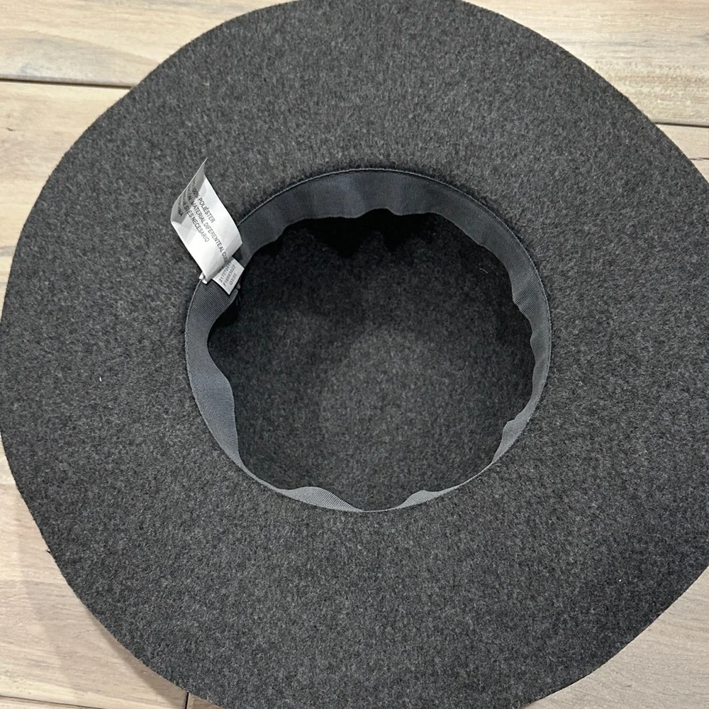 Dressy Girls Kids Hat Gray wide brim wool